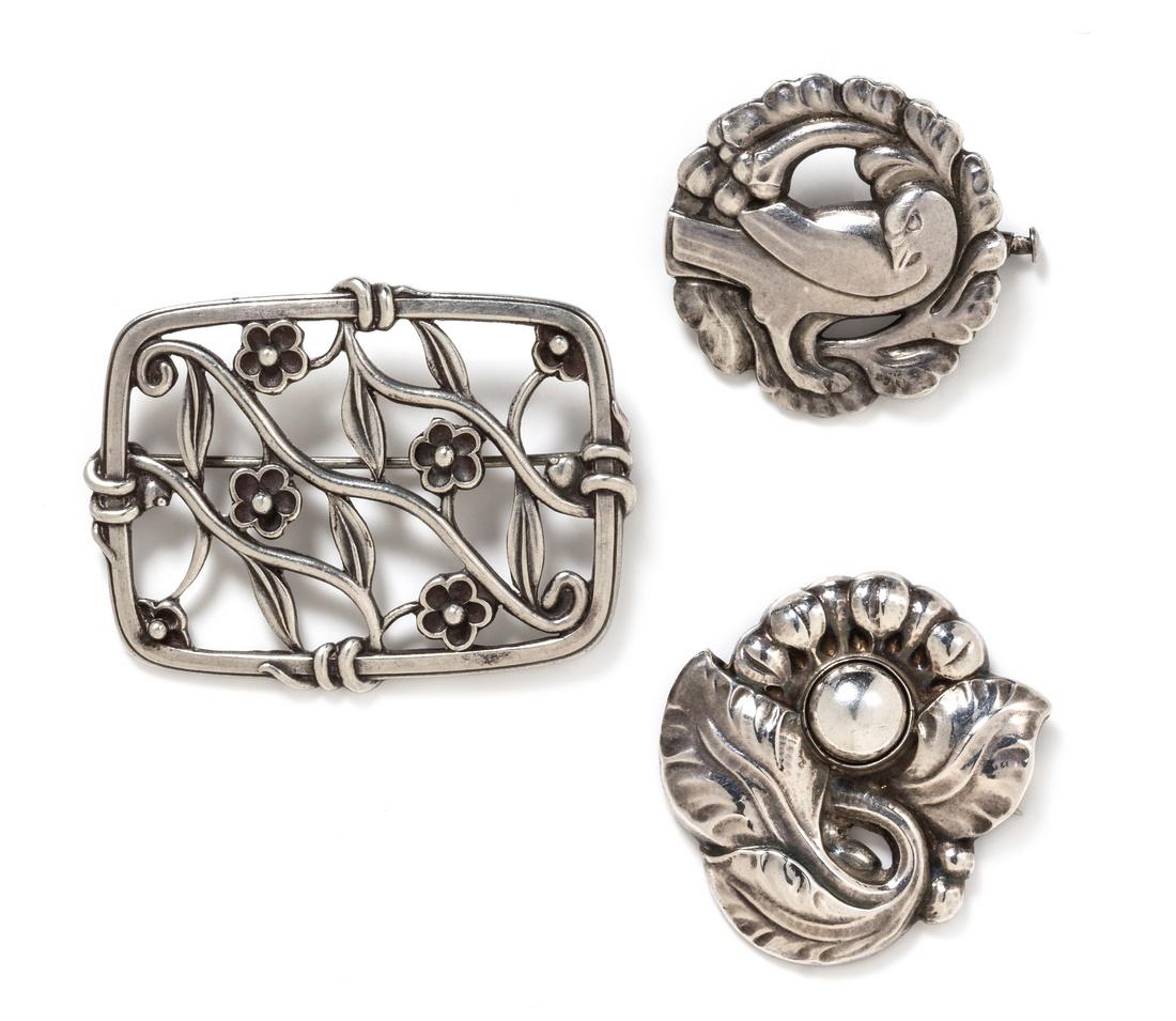 *A Collection of Silver Brooches, Georg Jensen and Thor (1 of 1)