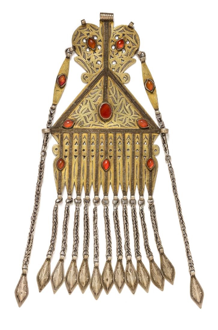 A Gilt Silver and Carnelian Adamlyk Pendant, (1 of 1)