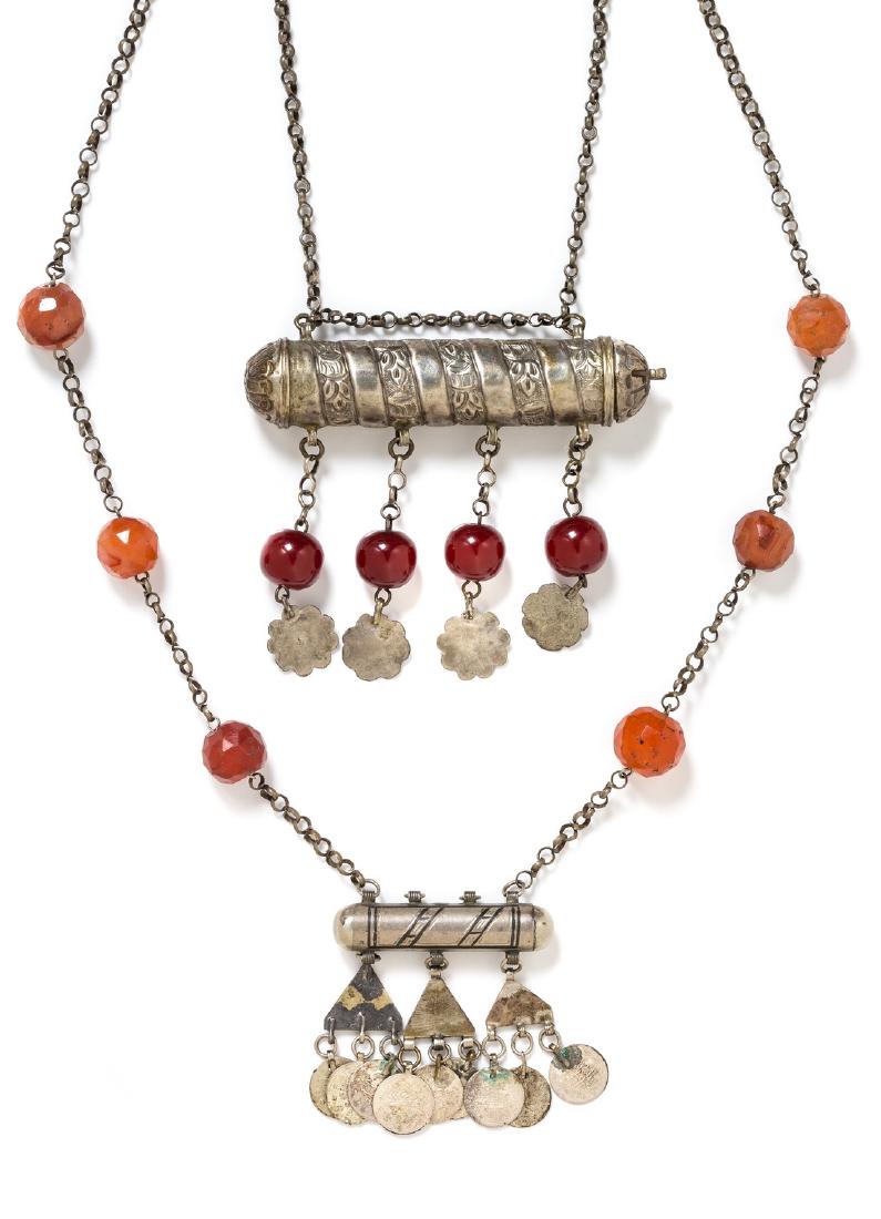 A Collection of Silver, Agate and Bead Hirz Necklaces, (1 of 1)