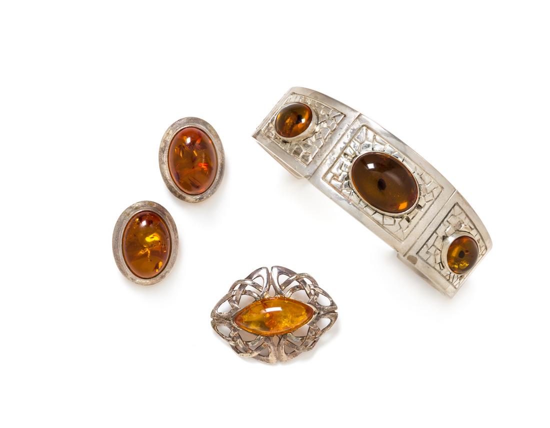 *A Collection of Sterling Silver and Amber Jewelry (1 of 1)