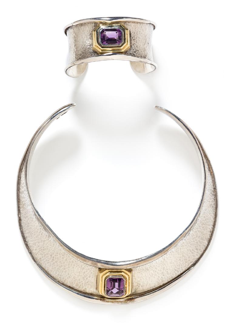 *A Silver, 18 Karat Yellow Gold and Amethyst (1 of 1)