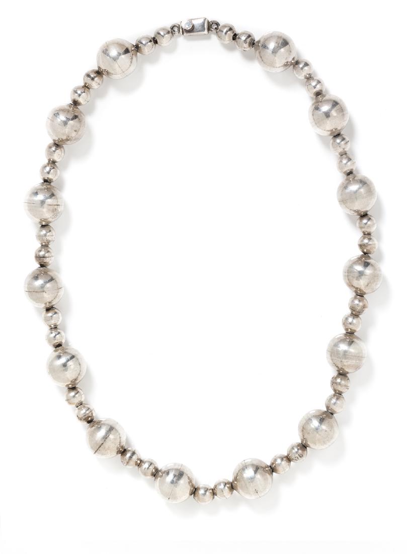 A Sterling Silver Bead Necklace, Taxco (1 of 1)