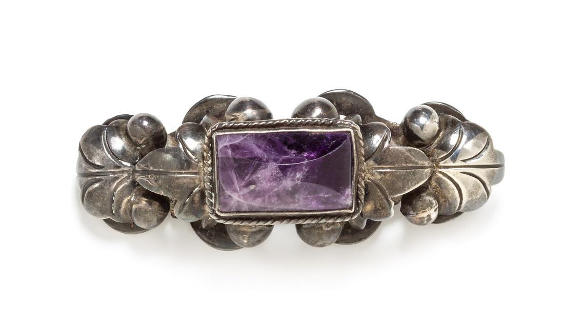 A Silver and Amethyst Brooch, Mexico (1 of 1)