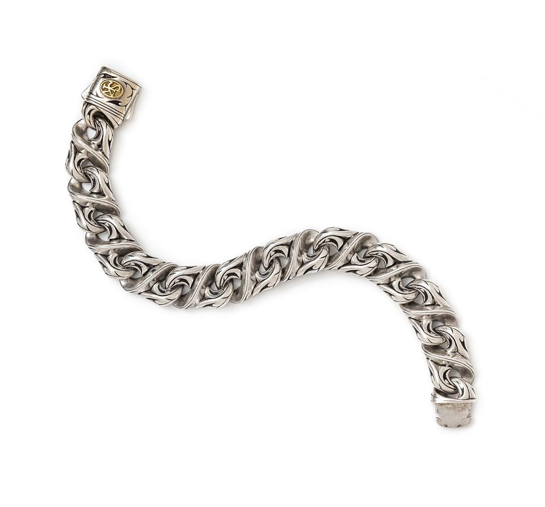 A Silver and 18 Karat Yellow Gold 'Sparta' Link (1 of 1)