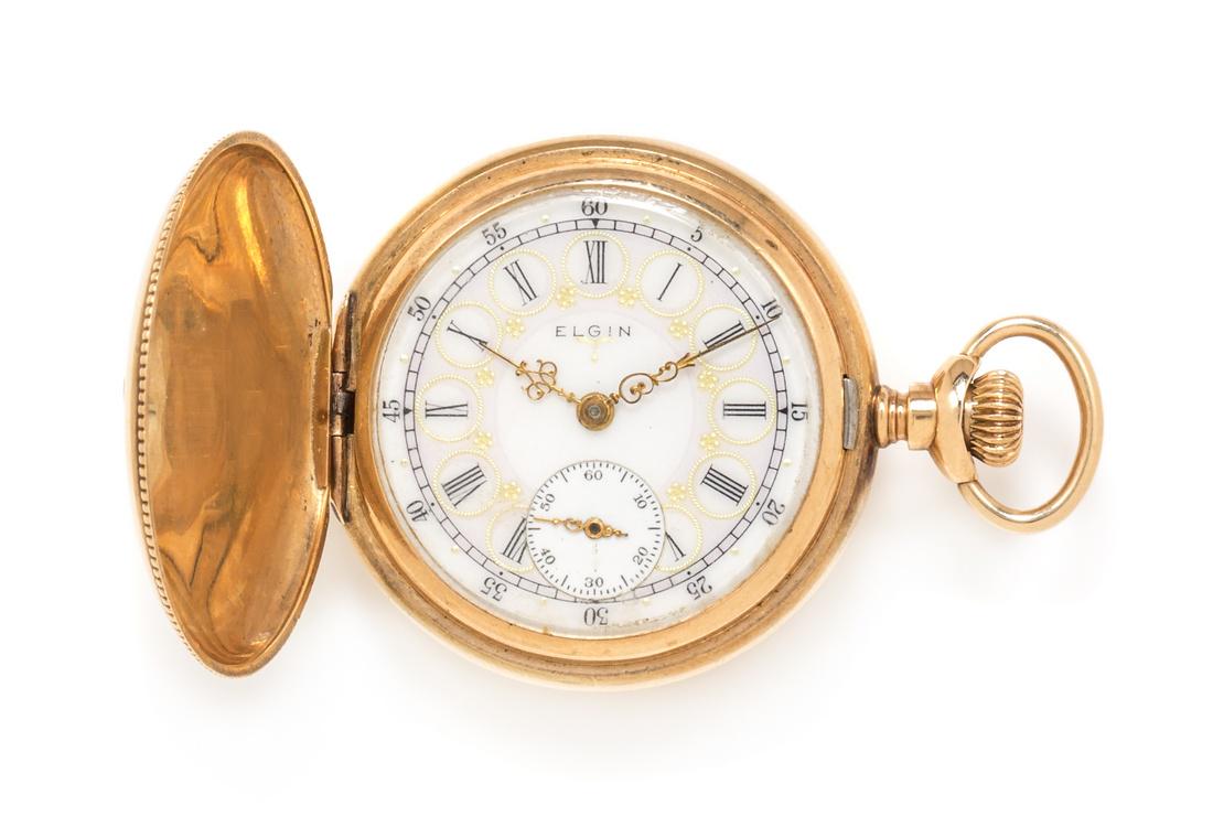 *A 14 Karat Tricolor Gold Hunter Case Pocket Watch, (1 of 3)