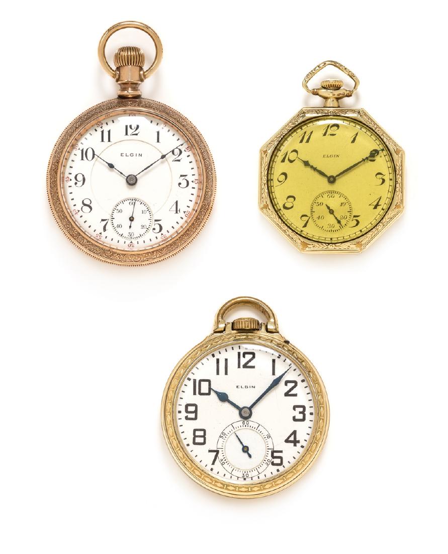 A Collection of Gold Filled Open Face Pocket Watches (1 of 3)