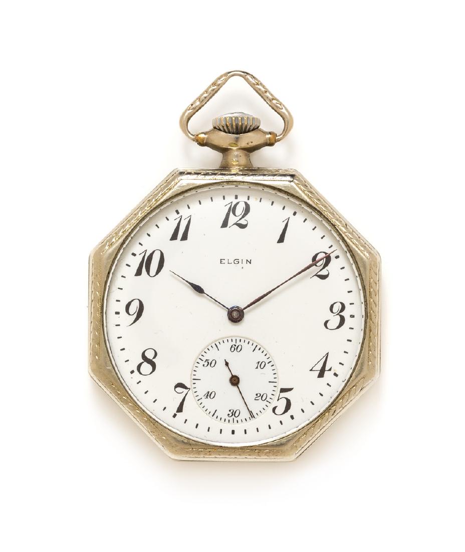 A Gold Filled Open Face Pocket Watch, Elgin (1 of 1)