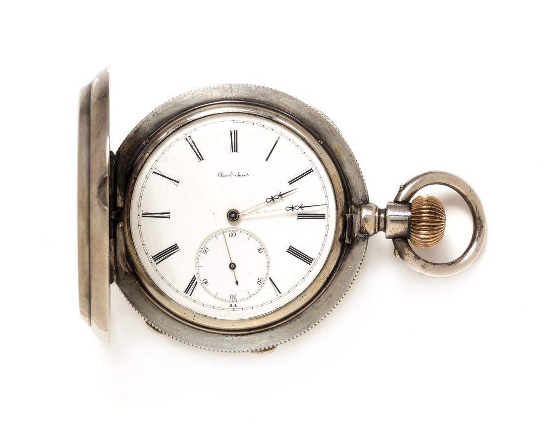 A Silver Hunter Case Pocket Watch, Chas. E. Jacot (1 of 1)