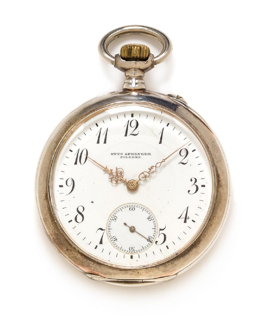A Silver Open Face Pocket Watch, Longines (1 of 1)