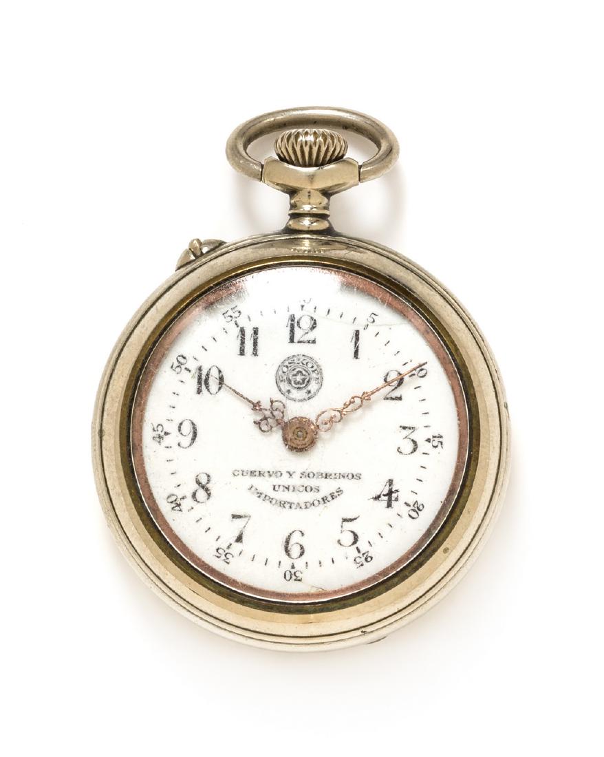 A Silver Open Face Pocket Watch, Cuervo Y Sobrinos (1 of 1)