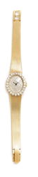 A 14 Karat Bicolor Gold and Diamond Wristwatch, 21.80