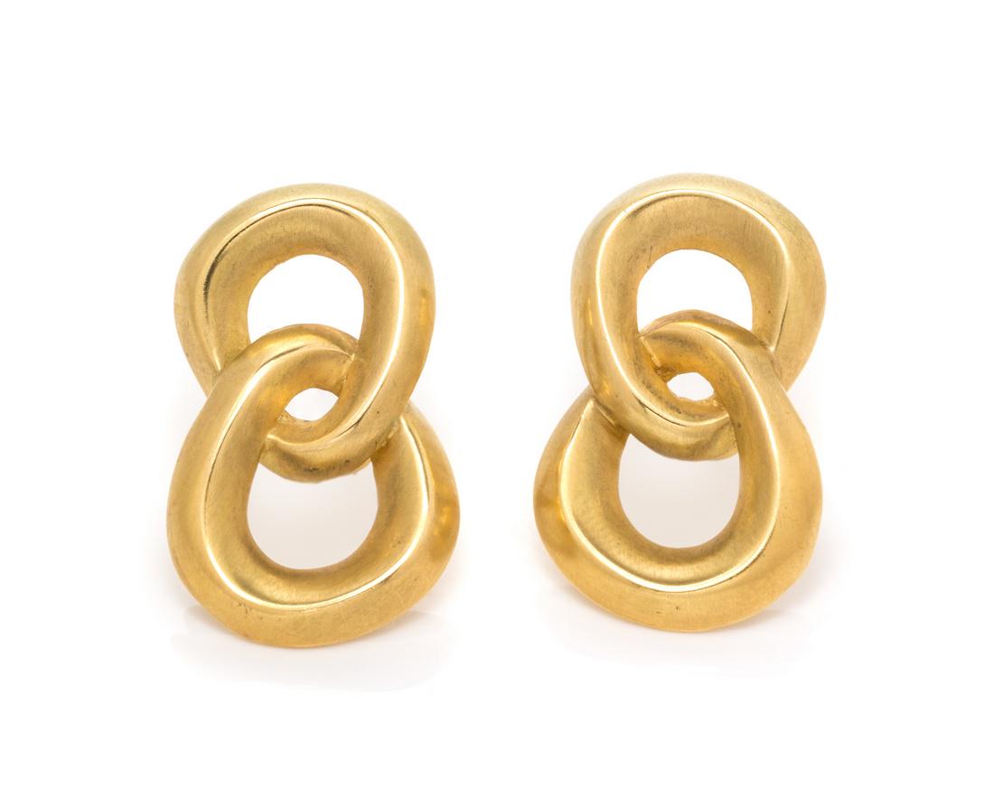 *A Pair of 18 Karat Yellow Gold Earclips, Angela (1 of 1)