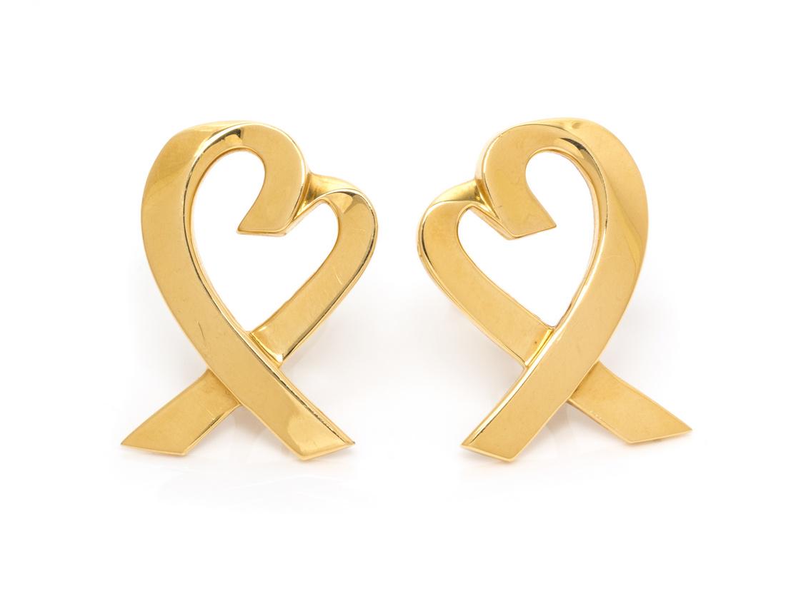 *A Pair of 18 Karat Yellow Gold 'Loving Heart' (1 of 1)