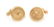 A Pair of 14 Karat Yellow Gold Button Motif Cufflinks,