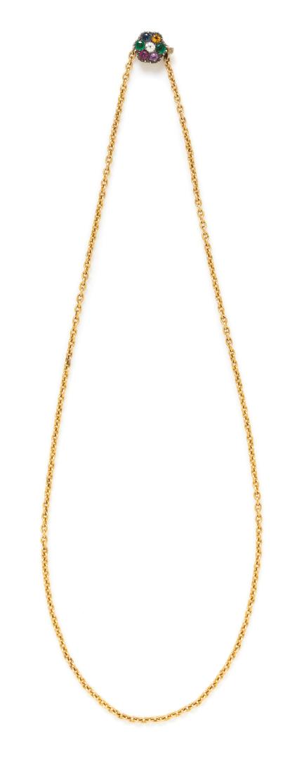 A Yellow Gold and Multigem Acrostic 'DEAREST' Necklace, (1 of 1)