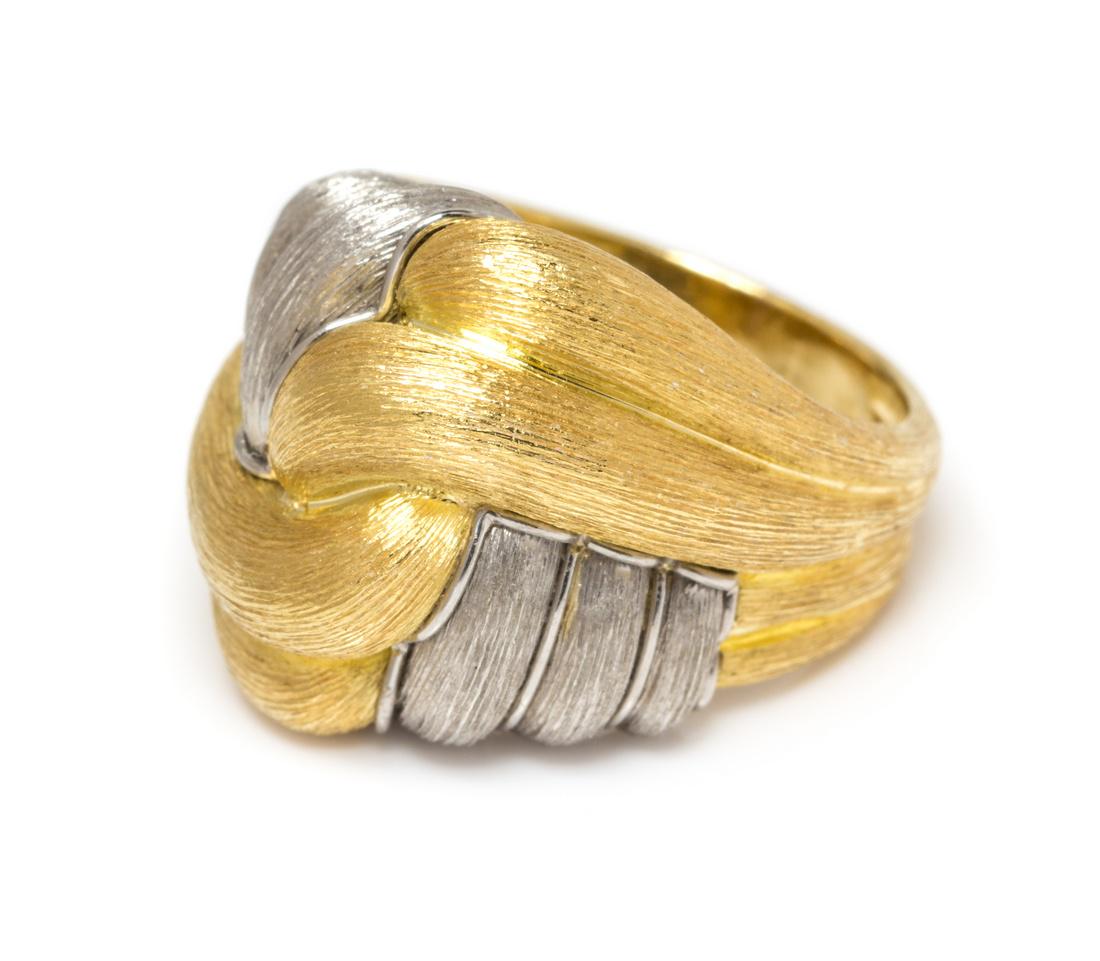 *An 18 Karat Yellow Gold and Platinum 'Cynnabar' Ring, (1 of 2)