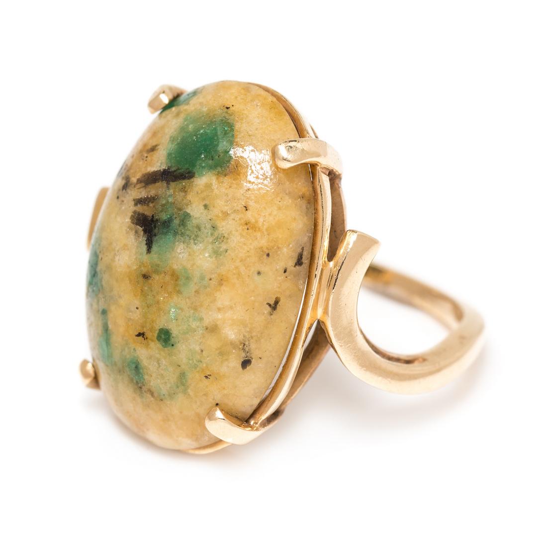 A 14 Karat Yellow Gold and Hardstone Ring, 5.80 dwts. (1 of 2)