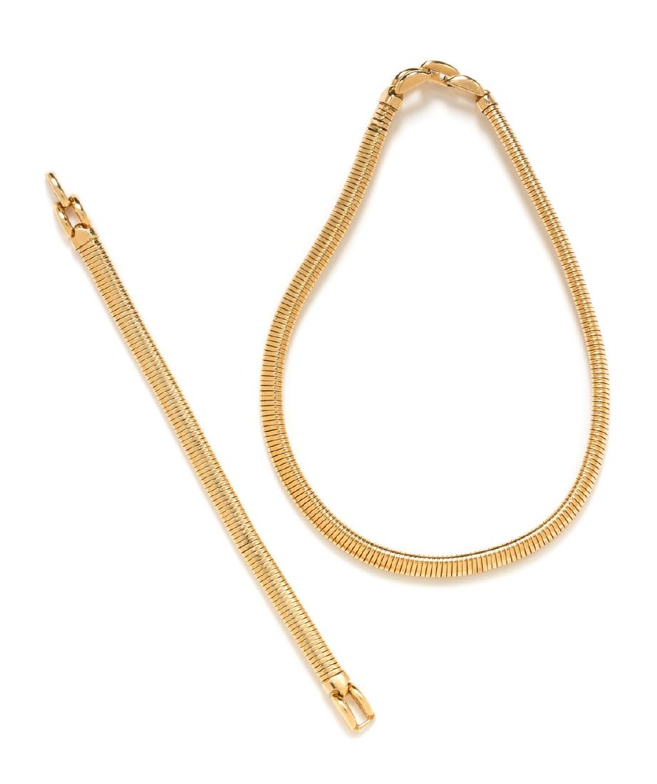 A Retro 14 Karat Yellow Tubogas Demi-Parure, 37.60 (1 of 1)