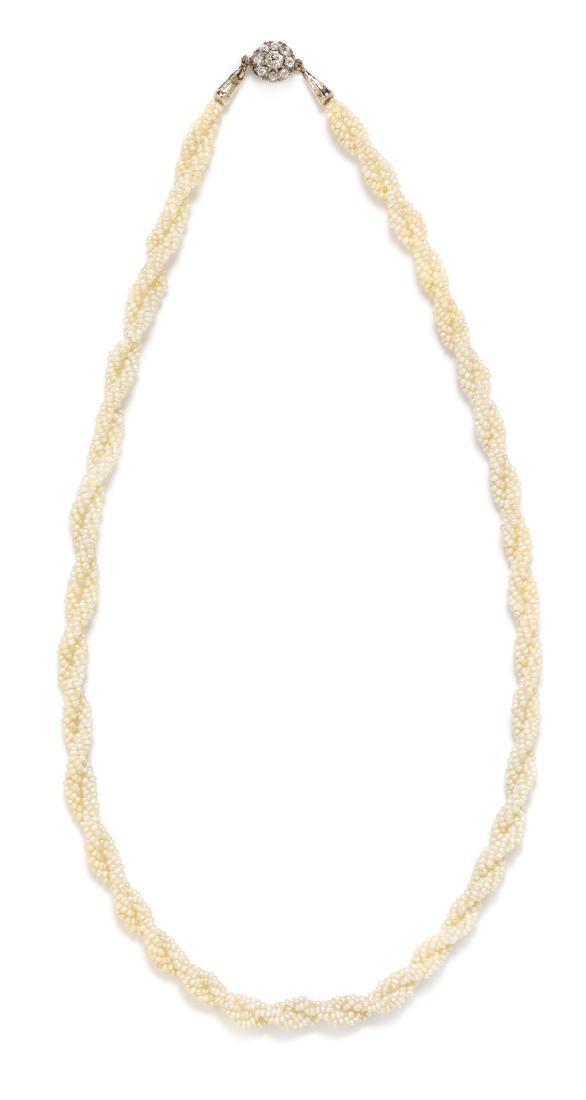 *An Antique Silver, Diamond and Seed Pearl Torsade (1 of 1)