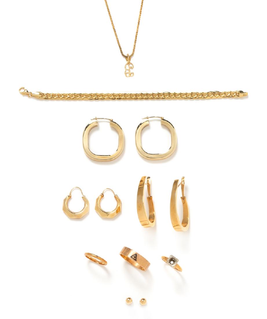 A Collection of 14 Karat Yellow Gold Jewelry, 20.00 (1 of 1)