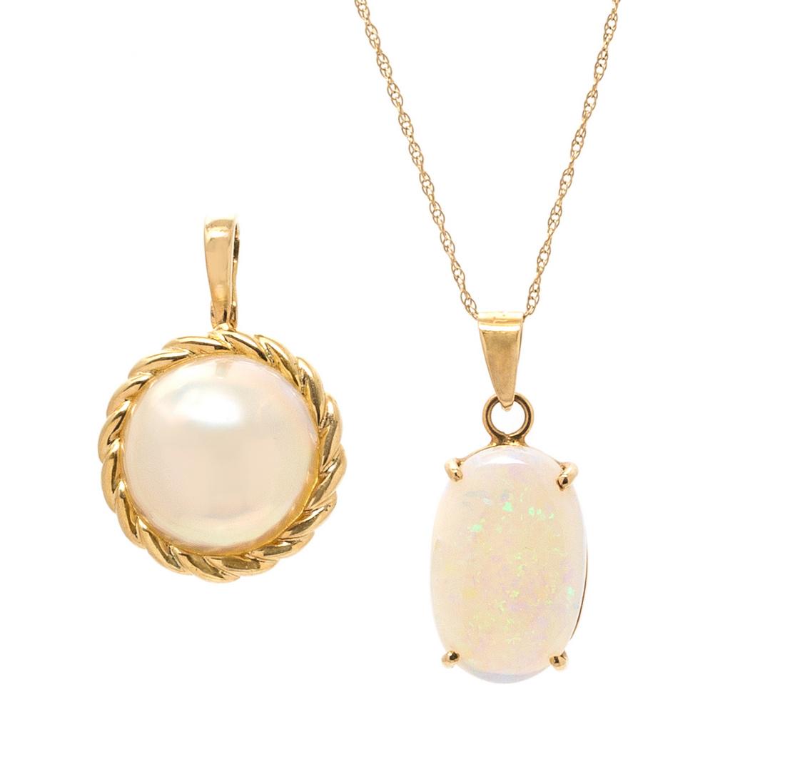 *A Collection of 14 Karat Yellow Gold, Opal and (1 of 1)