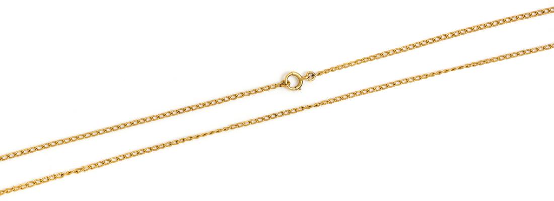 An 18 Karat Yellow Gold Curb Link Longchain Necklace, (1 of 1)
