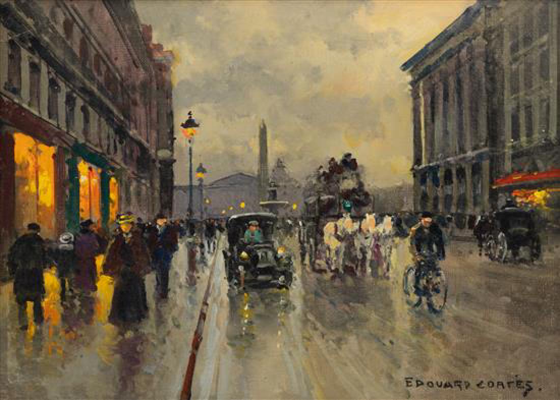 Édouard-Léon Cortès, (French, 1882-1969), Place de la: Édouard-Léon Cortès (French, 1882-1969) Place de la Concorde oil on canvas signed Edouard Cortes (lower right) 13 x 18 inches. Estimate $15,000-25,000