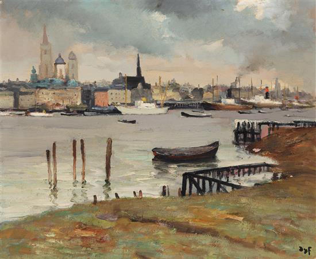 Marcel Dyf, (French, 1899-1985), Amsterdam: Marcel Dyf (French, 1899-1985) Amsterdam, C.1970 oil on canvas signed Dyf (lower right) 23 1/2 x 28 3/4 inches. Estimate $2,000-4,000 Ref: Dyf, Claudine, NÂ° ID 5156