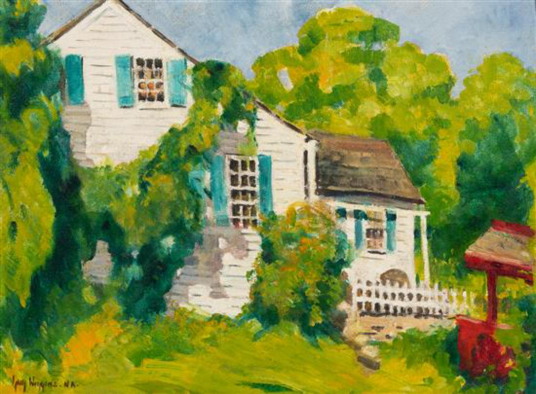 * Guy Carleton Wiggins, (American, 1883-1962), Luke: Guy Carleton Wiggins (American, 1883-1962) Luke Field House oil on board signed Guy Wiggins (lower left) 16 3/4 x 23 inches. Estimate $3,000-5,000 Property from the Estate of Marge Ewers, Nashville, T