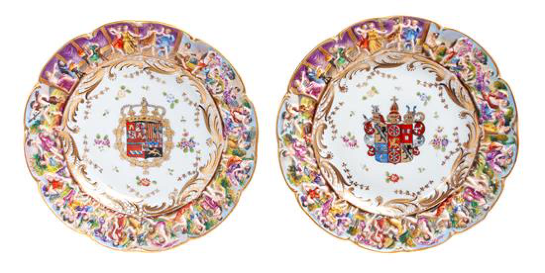 * A Pair of Capodimonte Armorial Cabinet Plates (1 of 1)