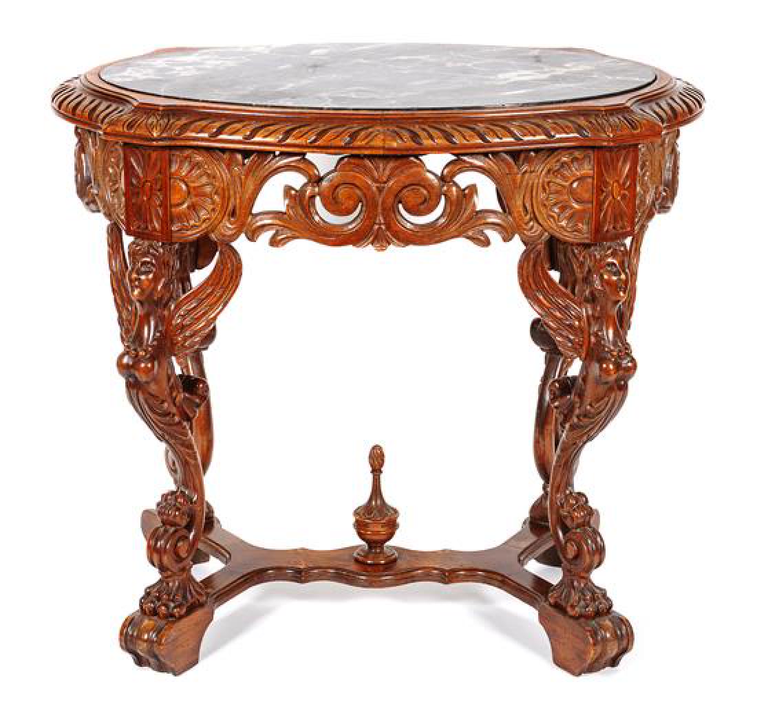 * An Empire Style Marble Top Occasional Table Height 30 (1 of 1)