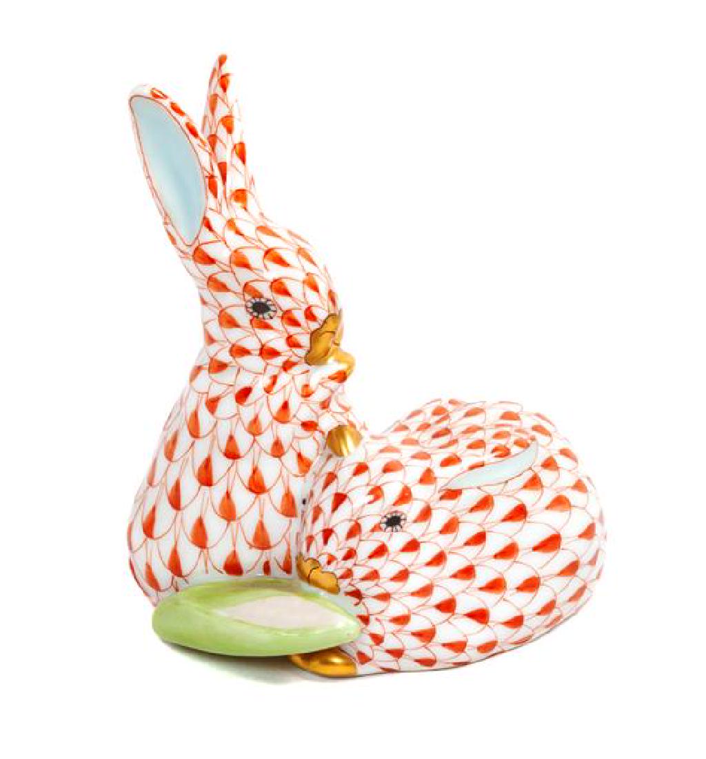 * A Herend Porcelain Figural Group Height 3 1/2 inches. (1 of 1)