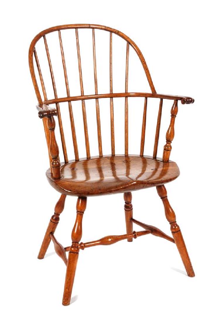 A Windsor Armchair Height 38 inches.: A Windsor Armchair with spindled back. Height 38 inches. Estimate $100-200 Property from a Midwest Collection
