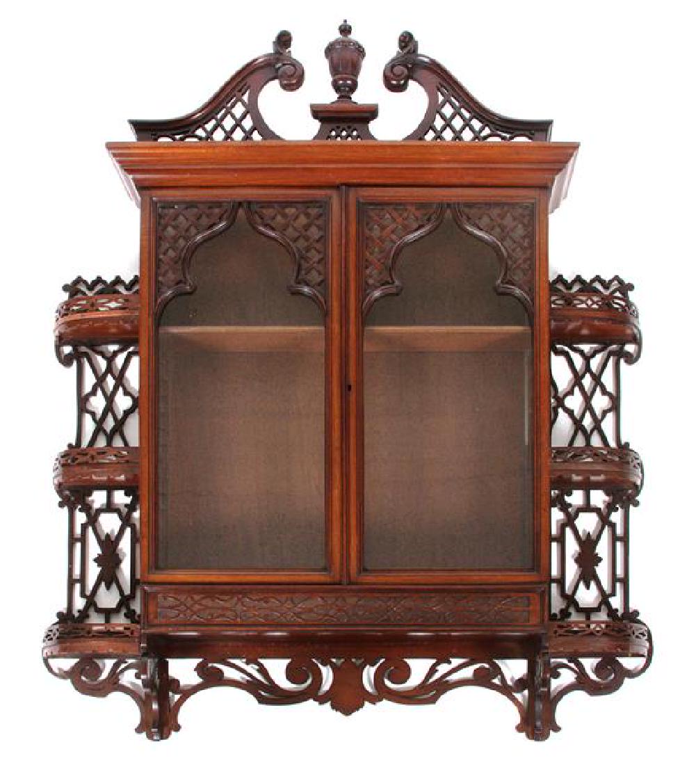 A Mahogany Hanging Vitrine Cabinet Height 43 x width 37 (1 of 1)