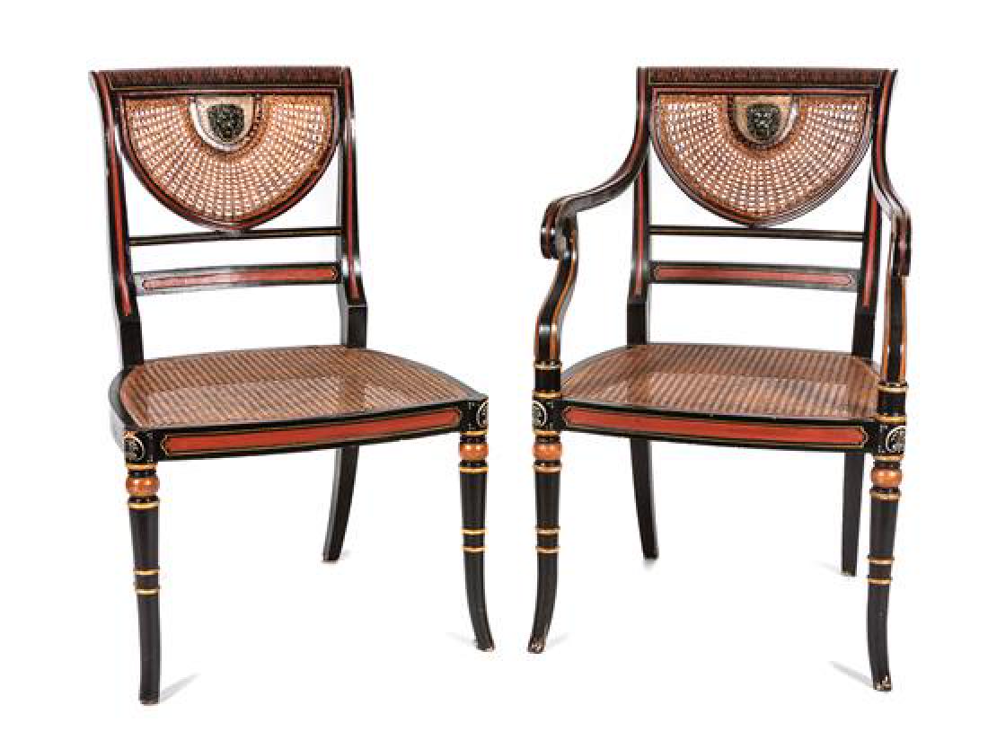 * A Set of Five Regency Style Lacquered Chairs Height (1 of 1)