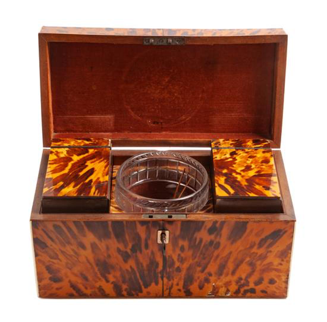 * An English Tortoiseshell Tea Caddy Height 5 1/2 x (1 of 2)