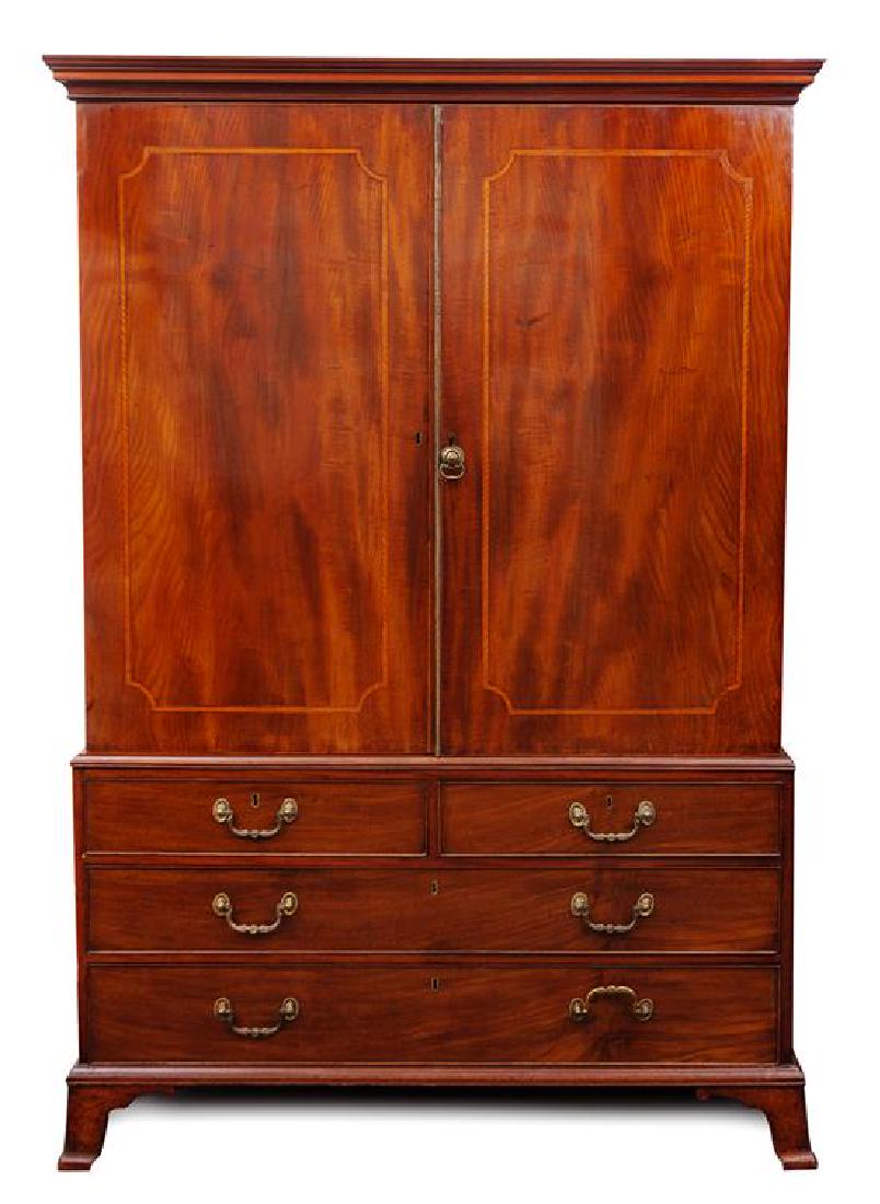 A George III Style Linen Press Height 75 1/2 x width 50 (1 of 1)