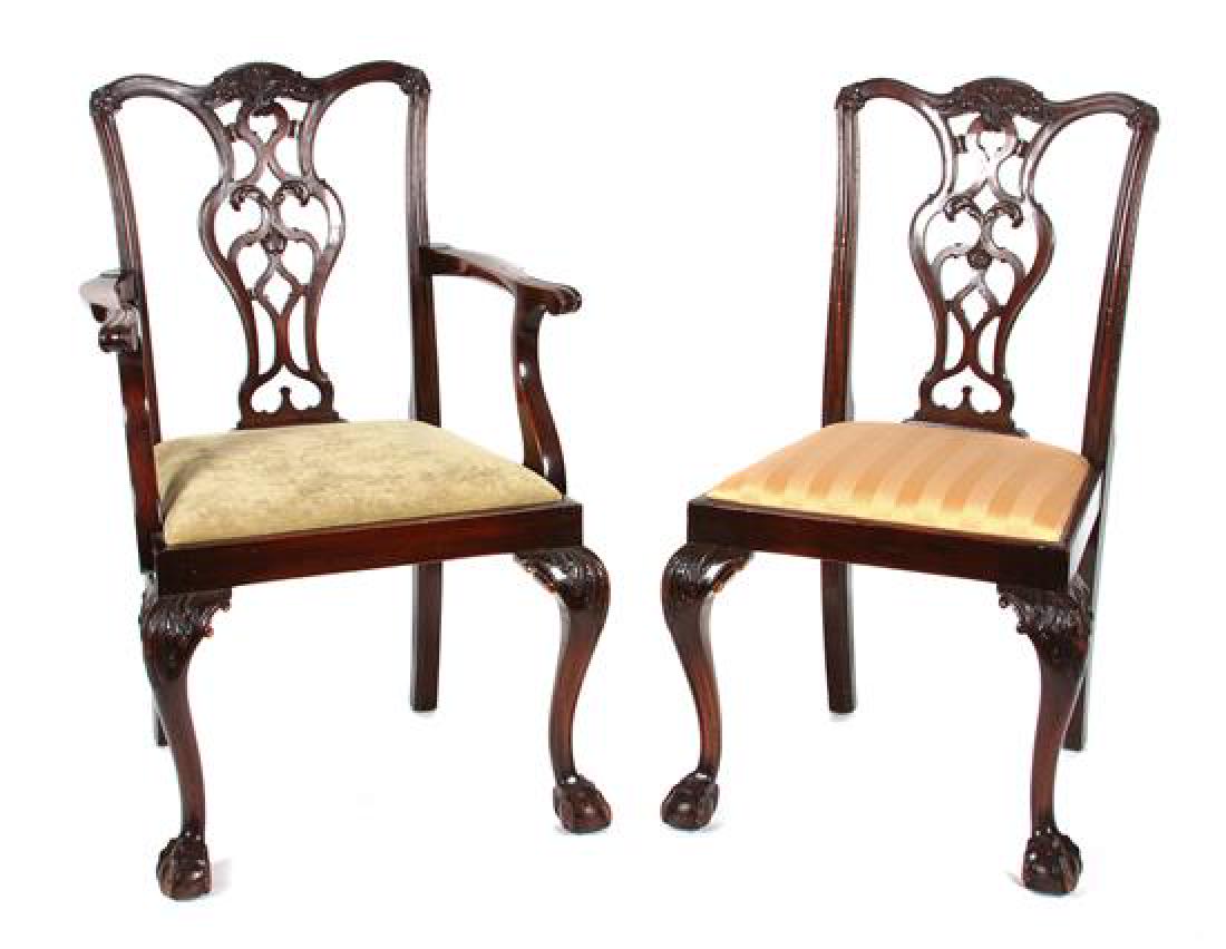 A Set of Ten Chippendale Style Chairs Height 39 inches. (1 of 1)