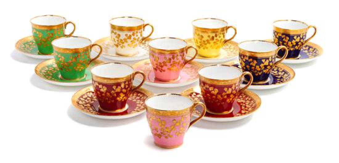 * A Set of Mintons Porcelain Demitasse Cups and Saucers (1 of 1)