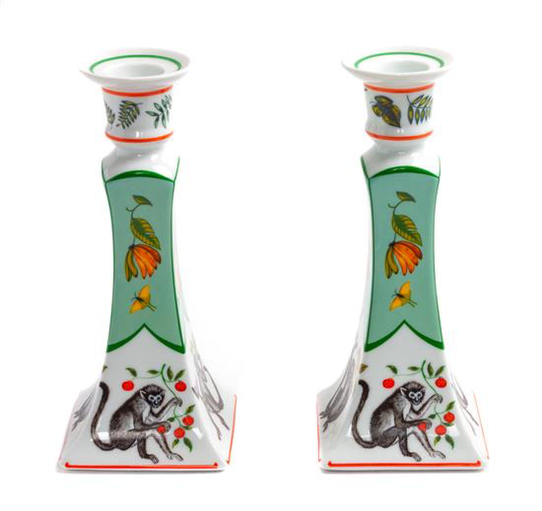 * A Pair of Lynn Chase Porcelain Candlesticks Height 8 (1 of 1)