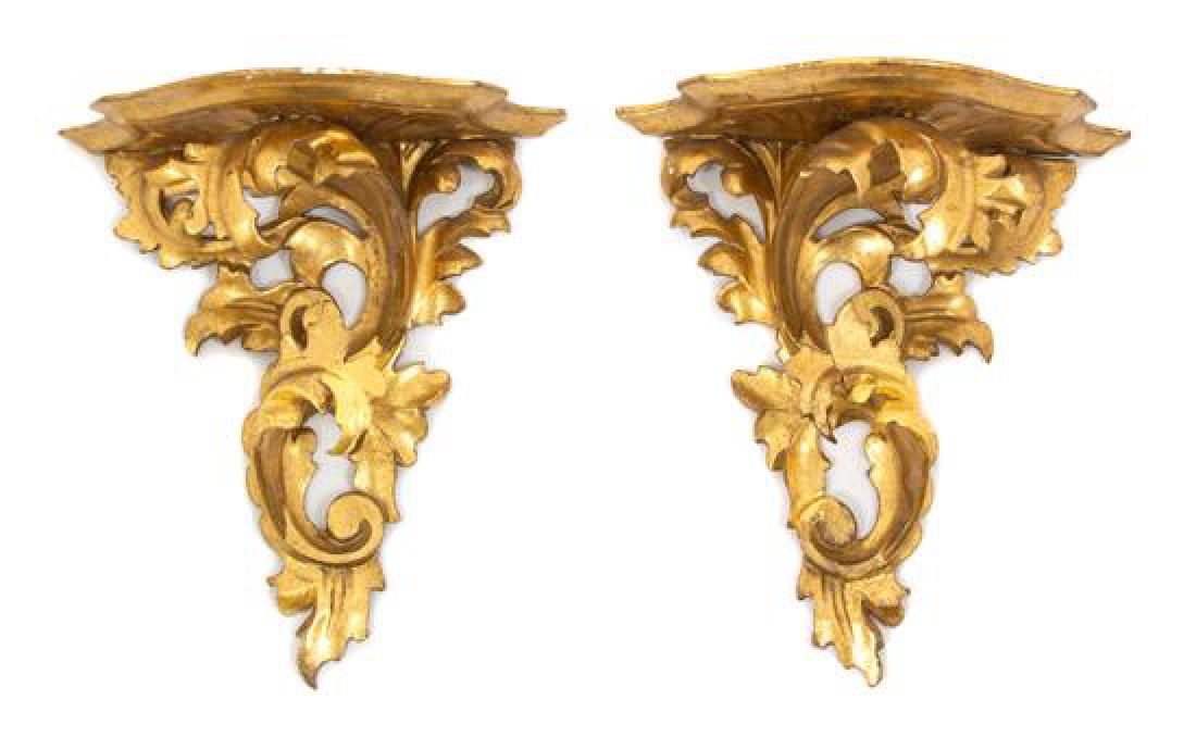 A Pair of Italian Rococo Style Carved and Gilt Painted (1 of 1)