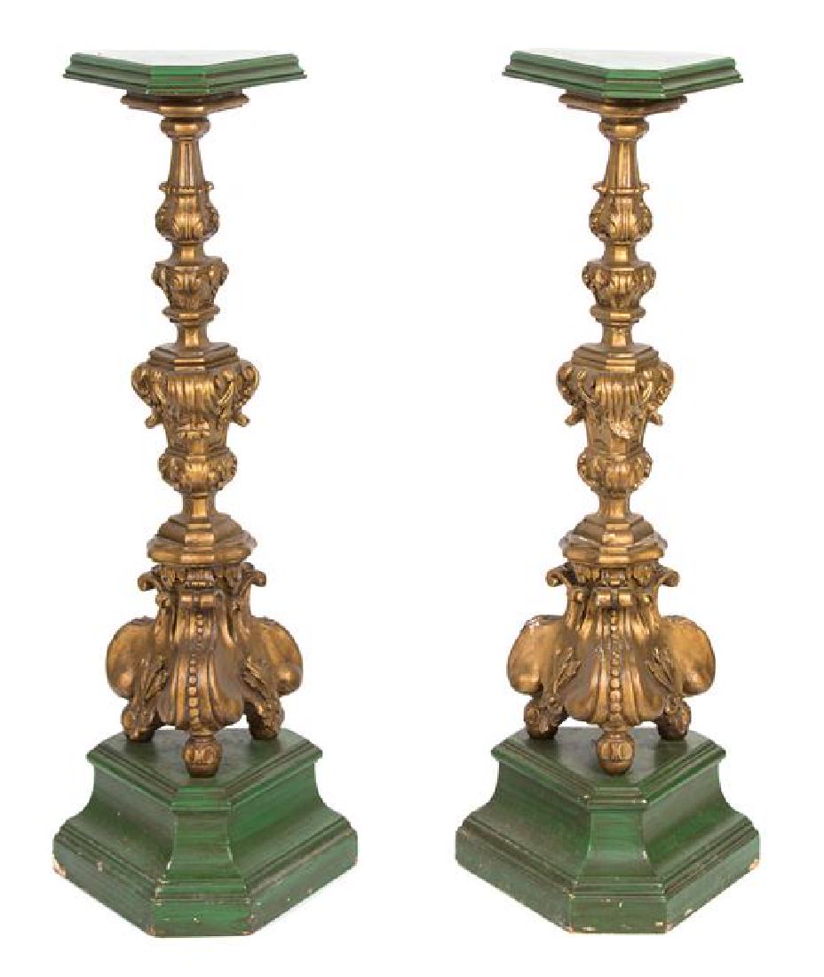 A Pair of Italian Rococo Style Painted and Parcel Gilt (1 of 1)