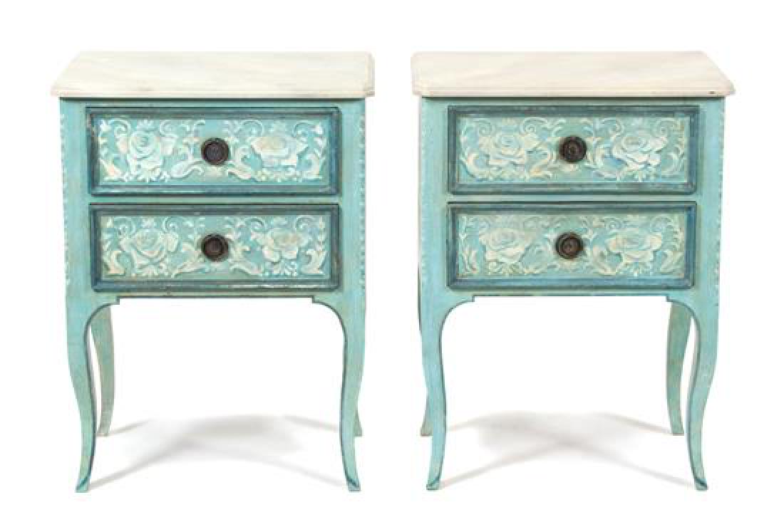 A Pair of Italian Painted Bedside Cabinets Height 31 (1 of 1)