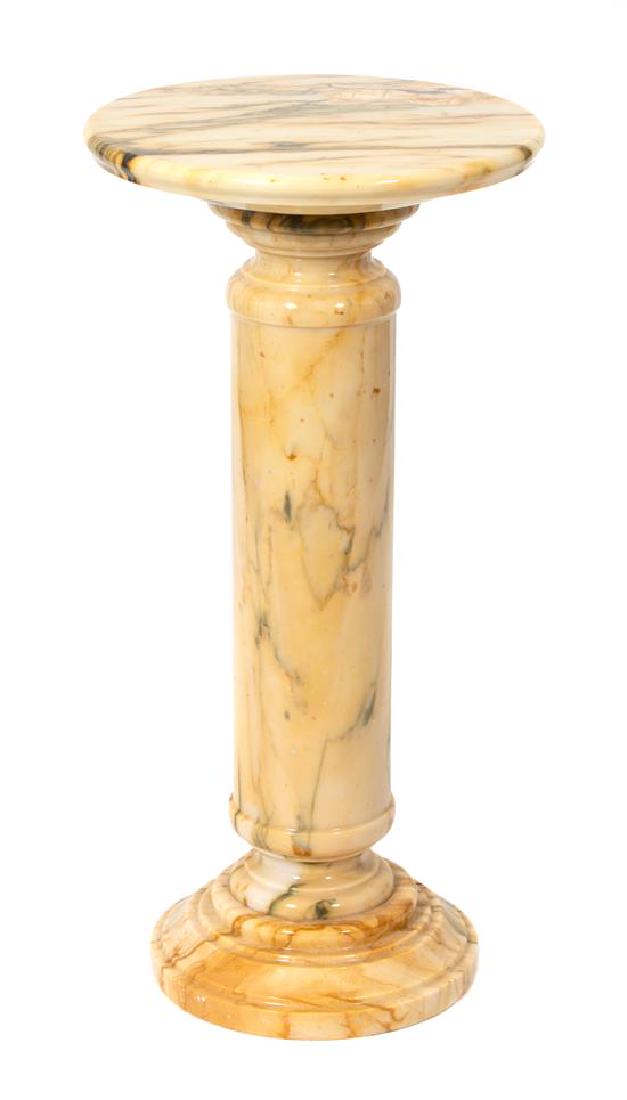 A Cream/Black/Brown Marble Columnar Pedestal Height 31 (1 of 1)