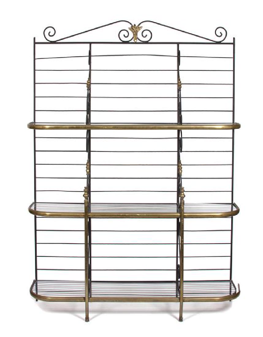 A French Brass and Steel Baker's Rack Height 86 x width (1 of 1)