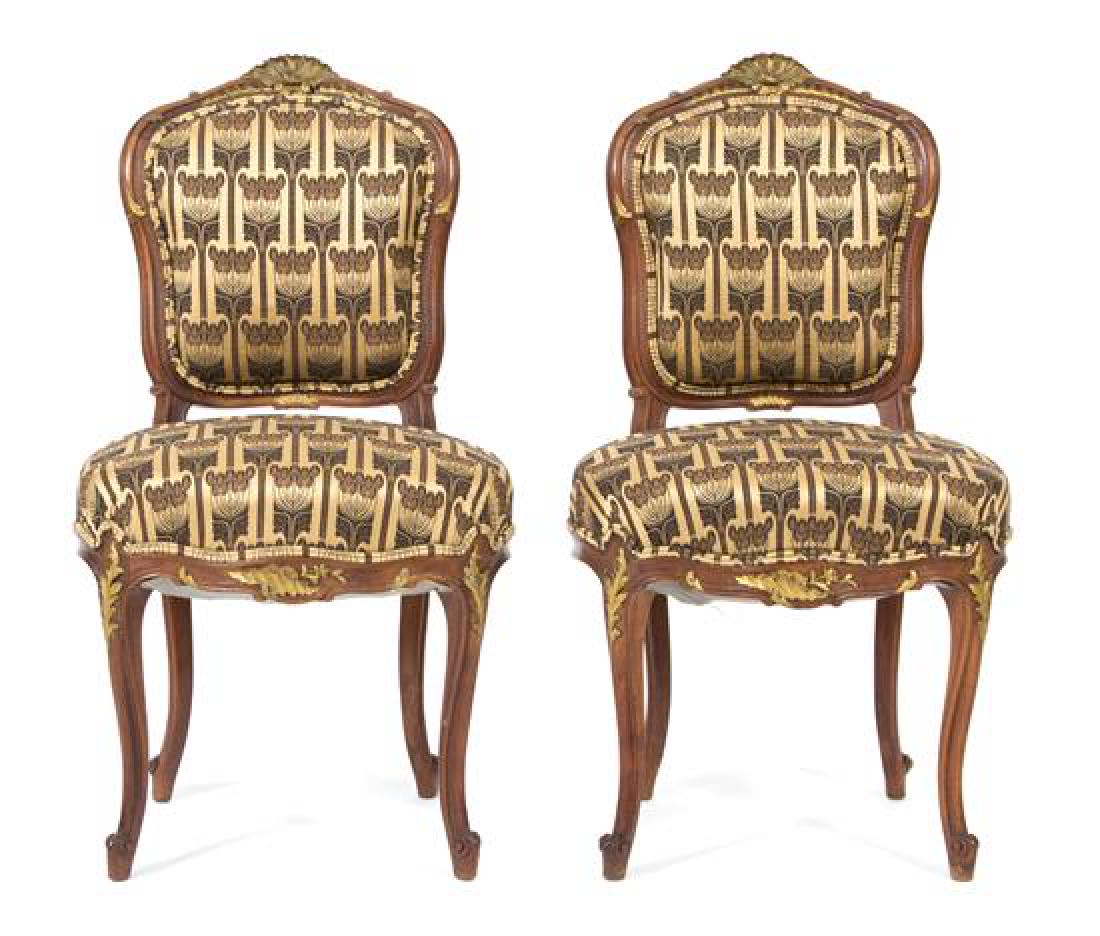 A Pair of Louis XV Style Mahogany Side Chairs Height 34 (1 of 1)