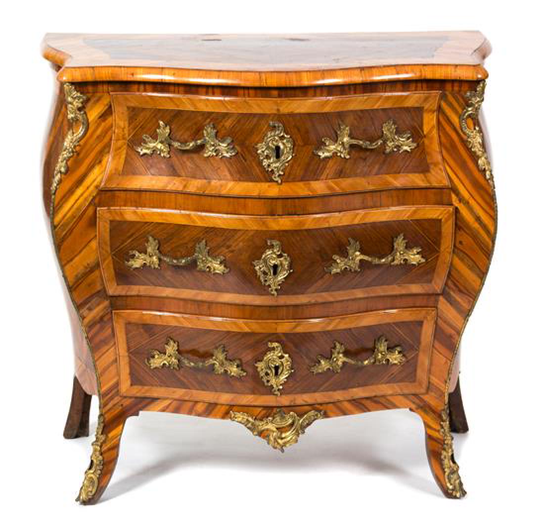 A Louis XV Style Gilt Bronze Mounted Kingwood Bombe (1 of 1)