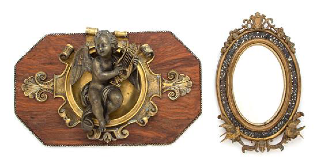 Two French Gilt Bronze Articles Height of mirror 8 1/2 (1 of 1)