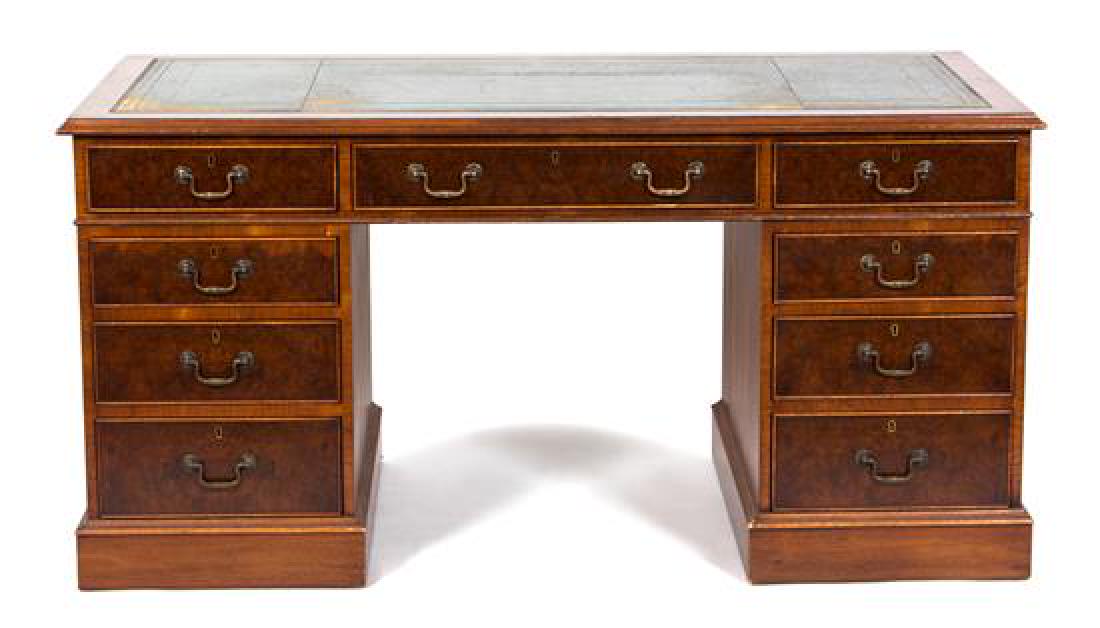 A George III Style Mahogany Double Pedestal Partner's (1 of 1)