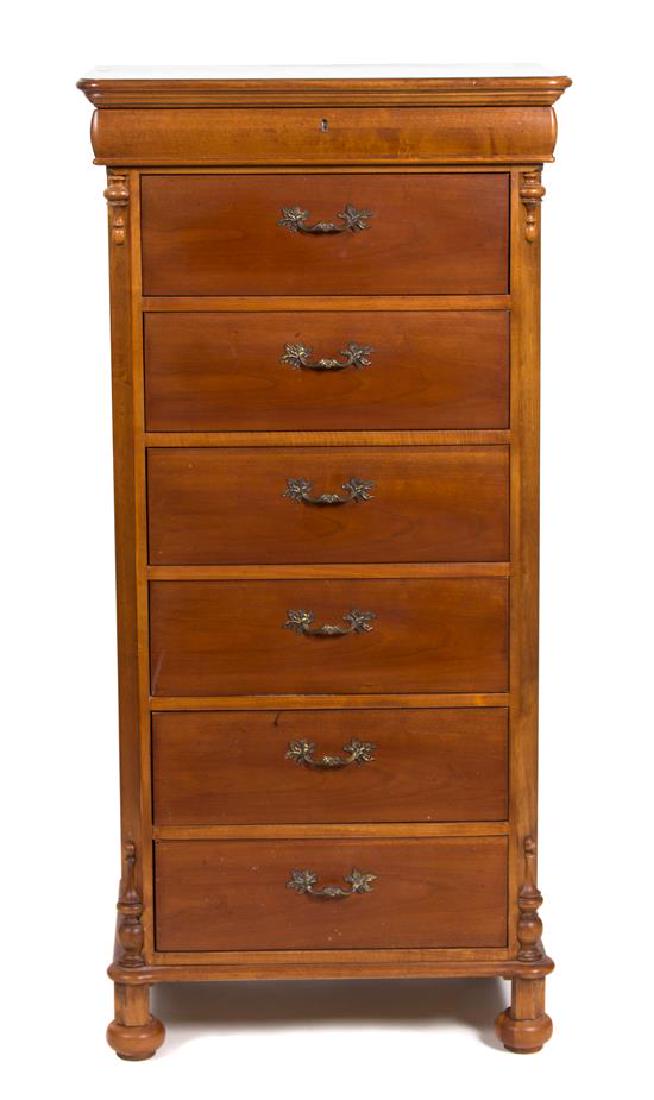 An American Empire Style Walnut Tall Chest of Drawers (1 of 1)